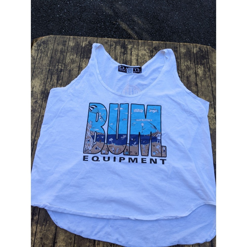 Vintage B.U.M Equipment 1993 Spring Break White Tank Top Shirt Made in USA Large